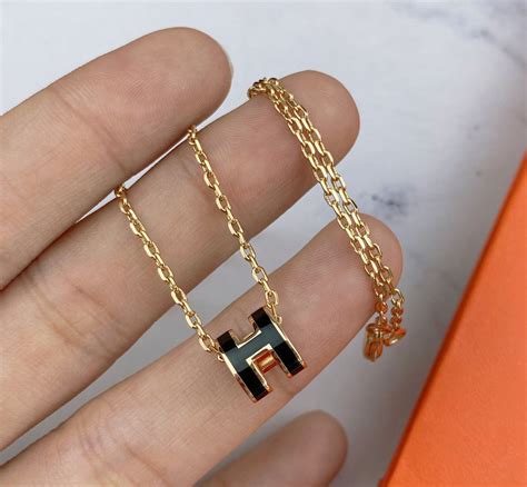 hermes mini h necklace